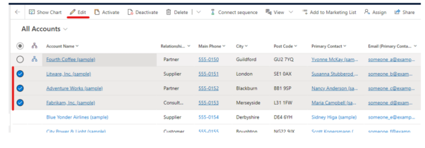 Bulk edit records in MS Dynamics 365 CRM