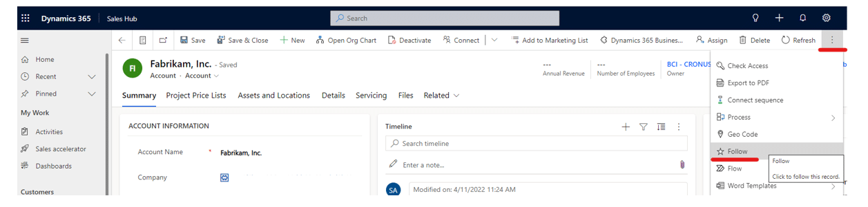 Follow a record in Dynamics 365 CRM 1 (1)