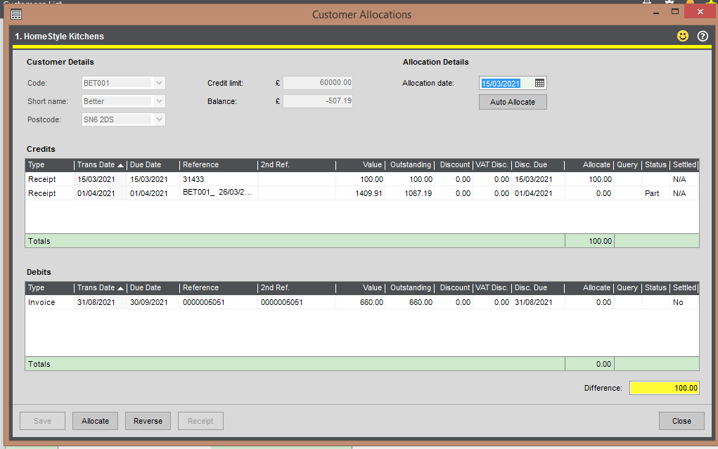 Sage 200 Aged Debtors 2